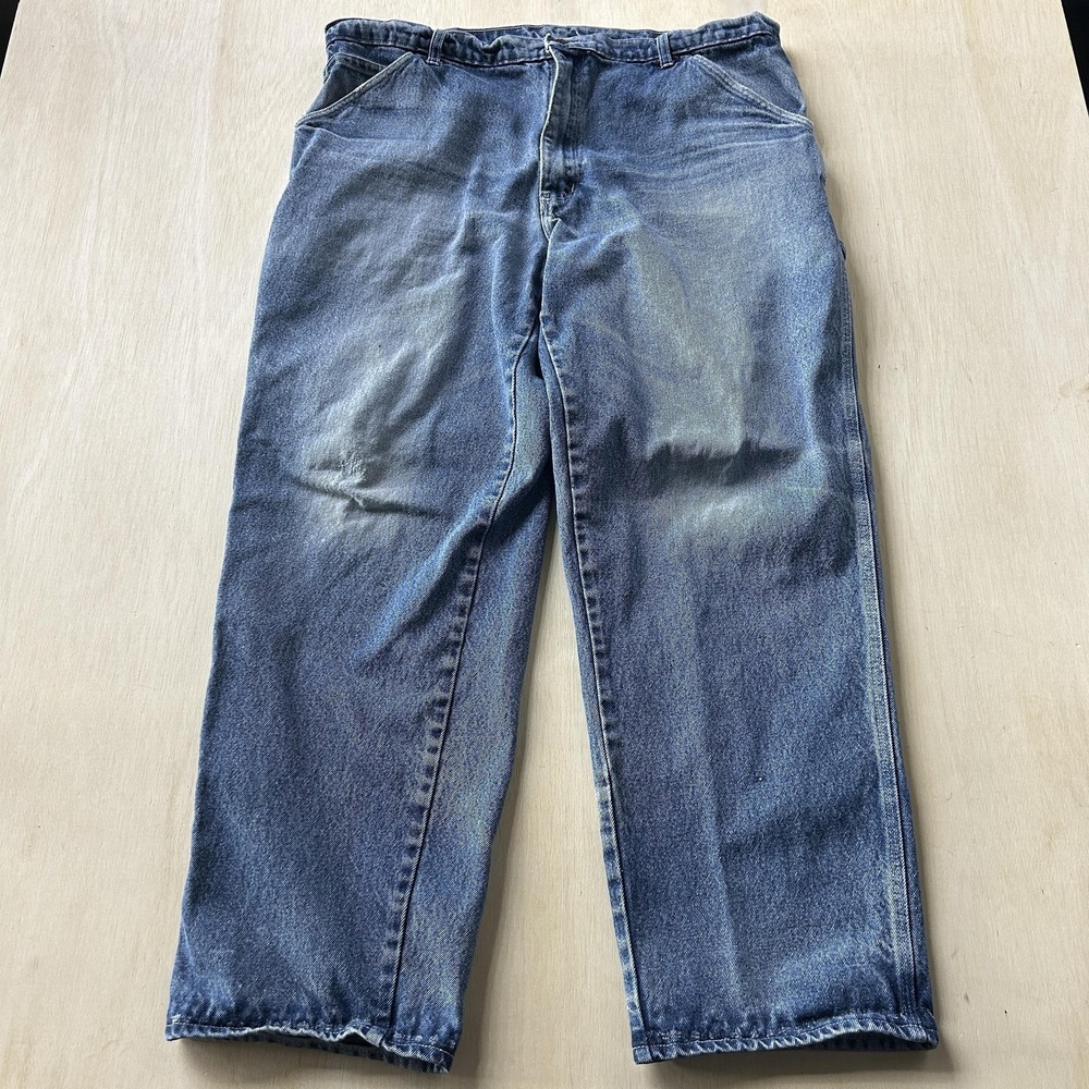 Union Line Carpenter Jeans Mens 42x32 Blue Denim Relaxed Straight Workwear USA